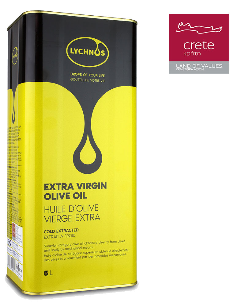 LYCHNOS CRETAN EXTRA VIRGIN OLIVE OIL 5Lt Tin