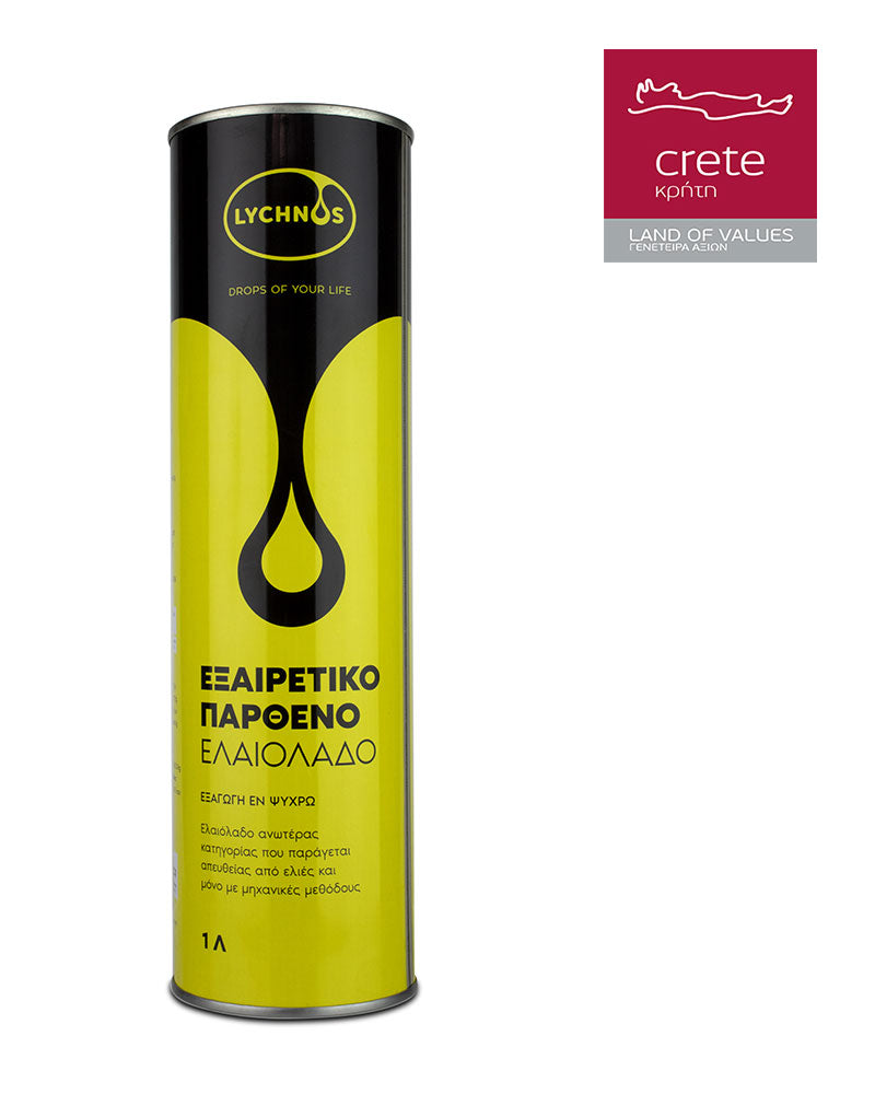 LYCHNOS CRETAN EXTRA VIRGIN OLIVE OIL 1Lt Tin